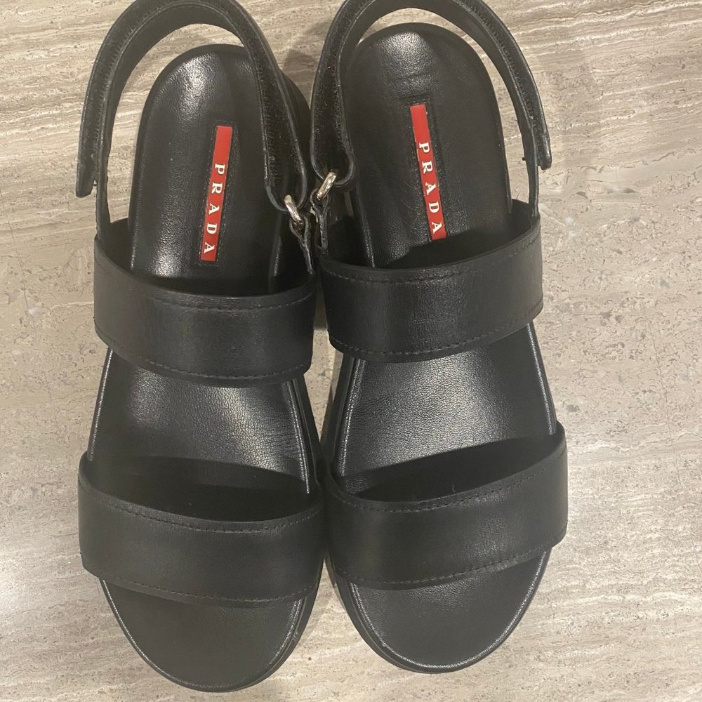 PRADA LEATHER SANDALS - Picture 4 of 6